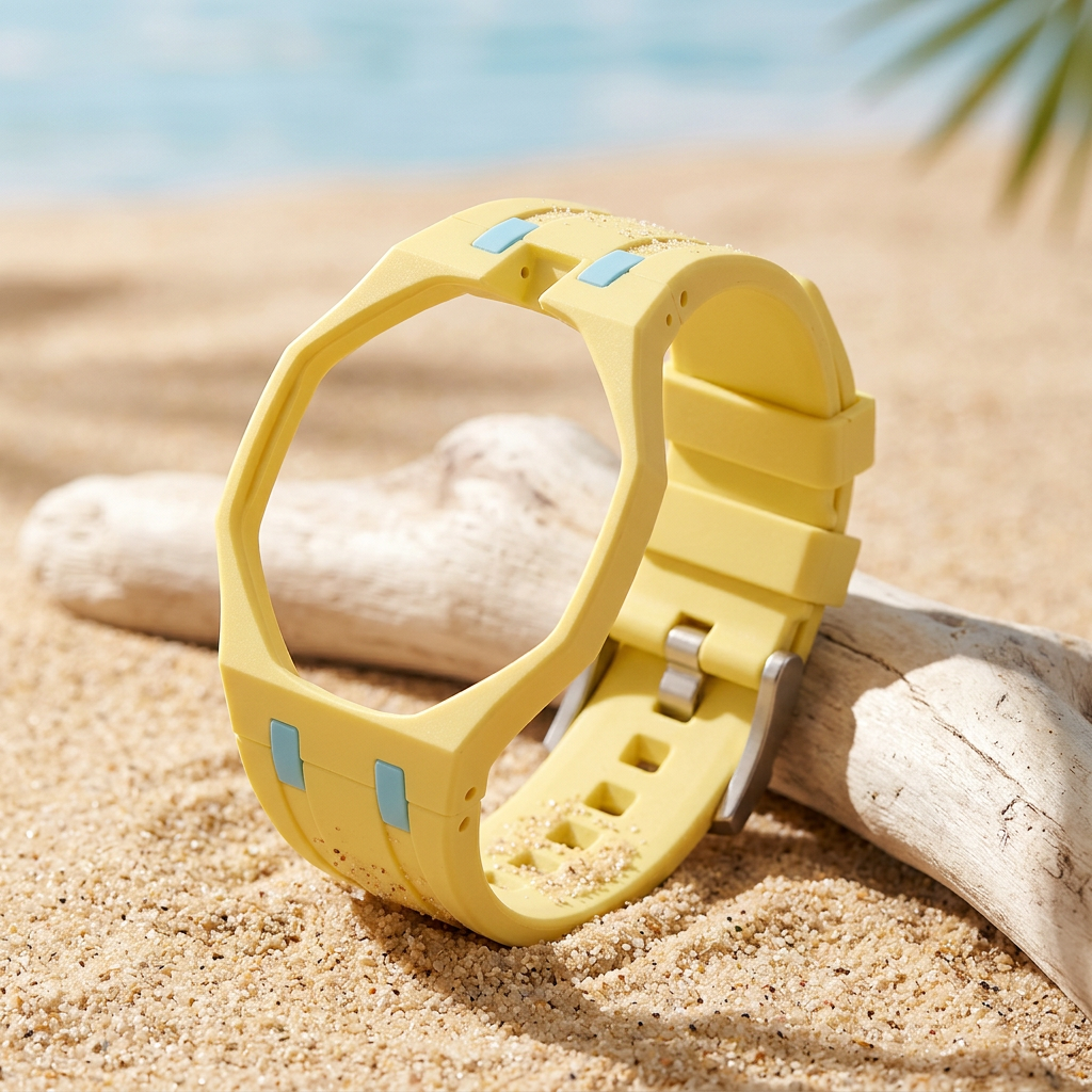 Bracelet + boîtier de conversion pour montre de poche — Jaune